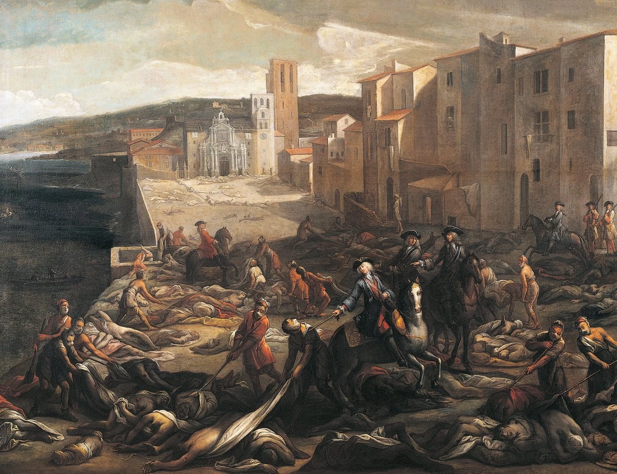 Veduta del Cours Belsunce, Marsiglia, durante la peste del 1720 - Musee des Beaux, Arts, Marseille, dettaglio 4